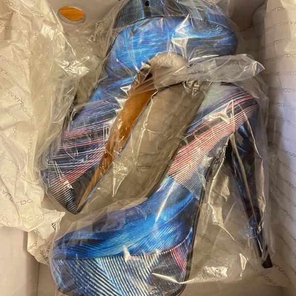 💙 Aldo Geometric Print Platforms Heels Pumps - Size 7 - Picture 6 of 7